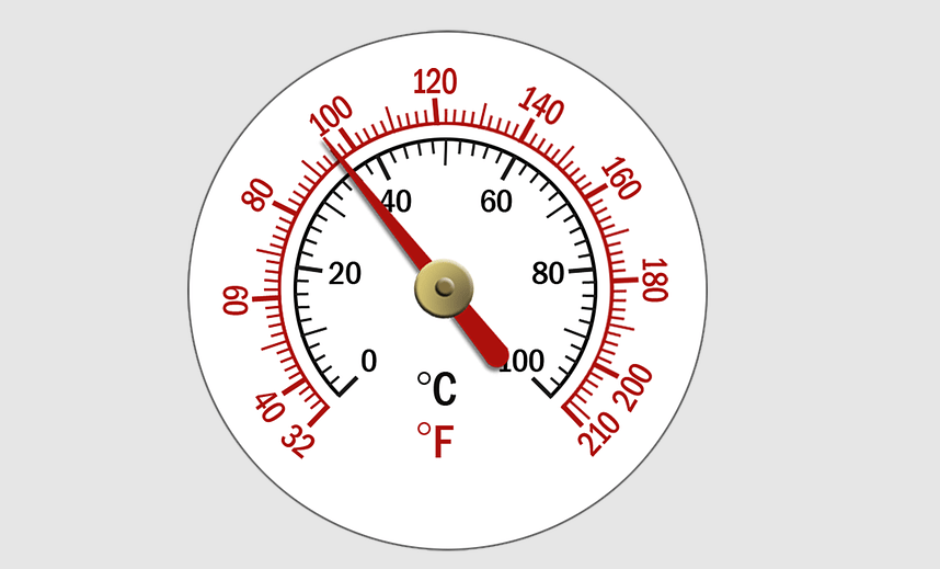 A thermostat control dial.