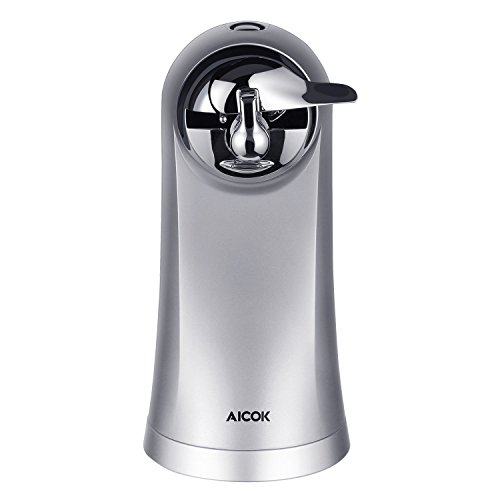 Aicok Electric Can Opener Bottle Opener Knife Sharpener 3 in 1 Automatic Can Opener,Perfect for House Restaurant Chef, 70 W, Silver