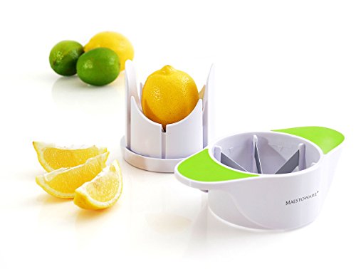 Maestoware Wedge Slicer Lemon Cutter – Cuts Lemons, Oranges, Limes & Other Citrus Fruits into Perfect Wedges – Simple to Use  Professional Quality