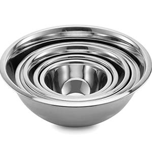 Stainless Steel Mixing Bowls by Finedine (Set of 6) Polished Mirror Finish Nesting Bowls, ¾ – 1.5 – 3 – 4 – 5 – 8 Quart – Cooking Supplies