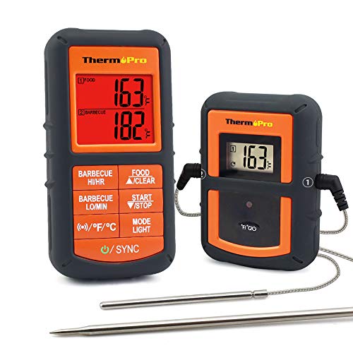 ThermoPro TP 08 Wireless Remote Digital Cooking Meat Thermometer Dual Probe for Grilling Smoker BBQ Food Thermometer – Monitors Food from 300 Feet Away