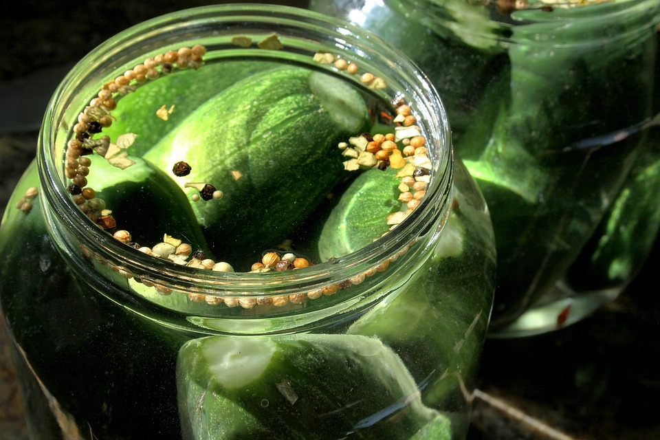 pickles in a glass jar