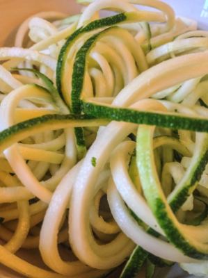 A serving of zucchini noodles