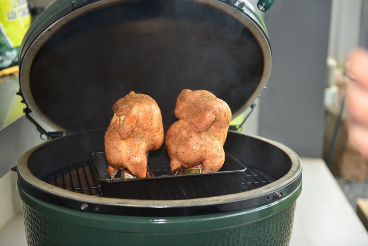 Roasted chicken inside a slow cooker.