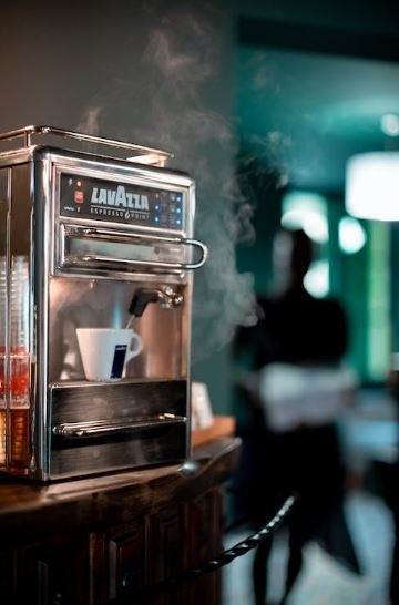 Coffee mug on an espresso machine
